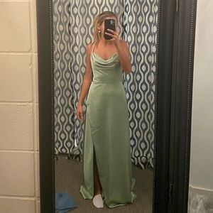 Sage Green, Stretch Satin Allure Bridal Bridesmaid/Formal Dress